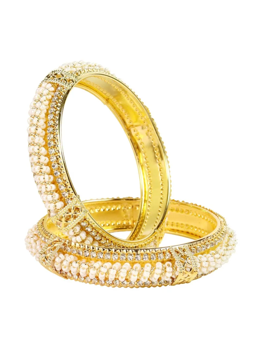 Gold Pearl Bangle Set