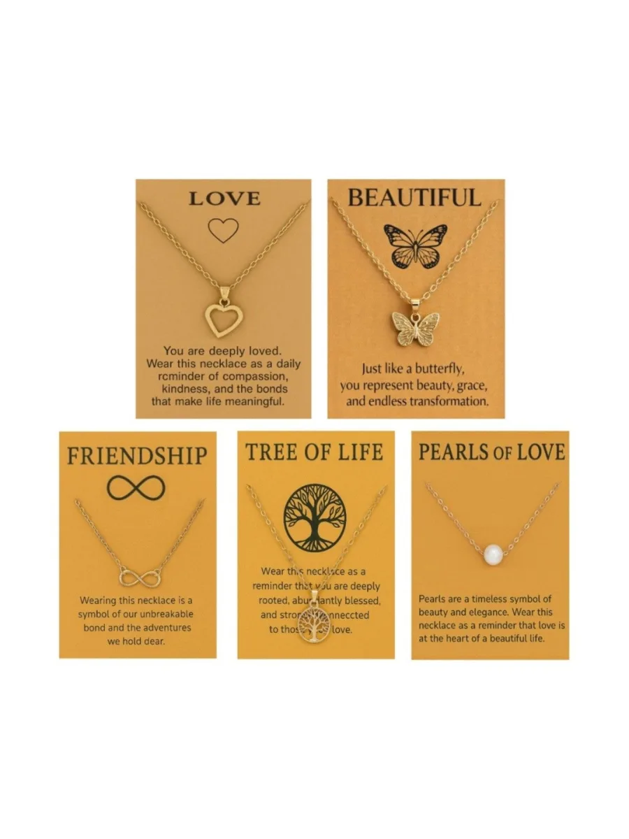Gold Pendant Necklace Set
