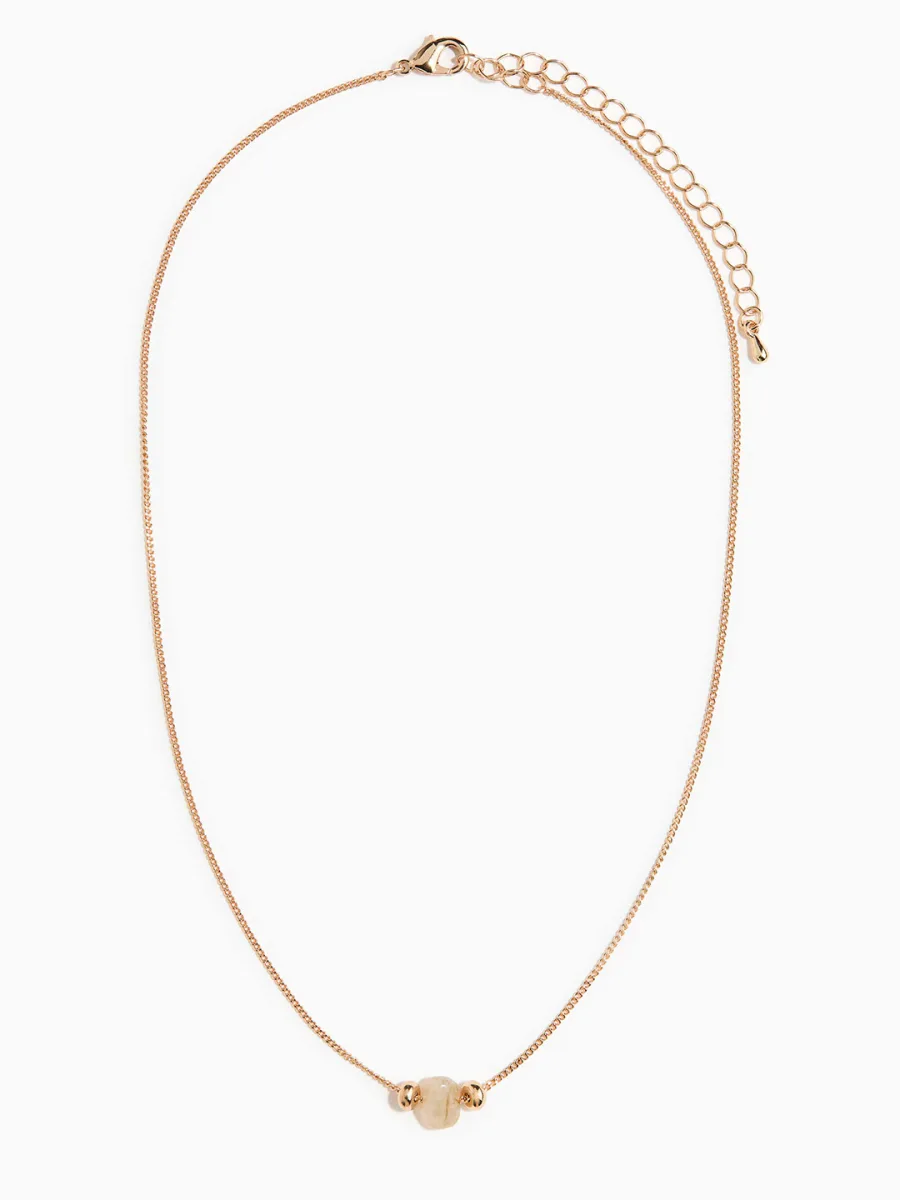 Gold Stone Pendant Necklace