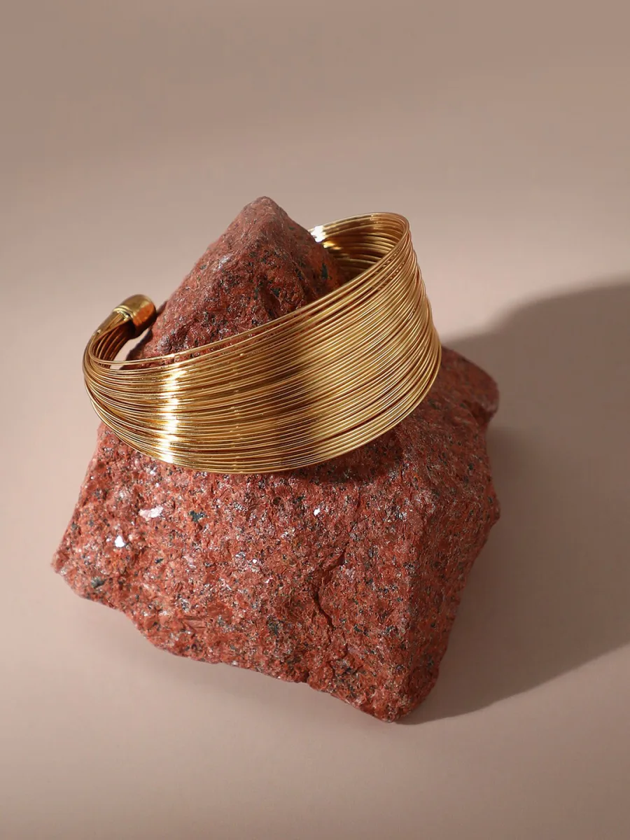 Gold Wire Cuff Bracelet