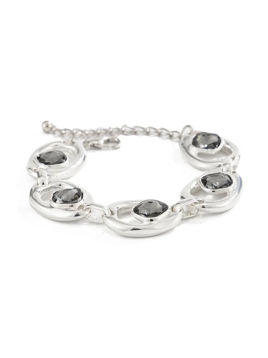 Silver Smoky Stone Bracelet