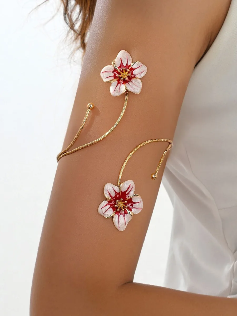 Floral Enamel Arm Cuff