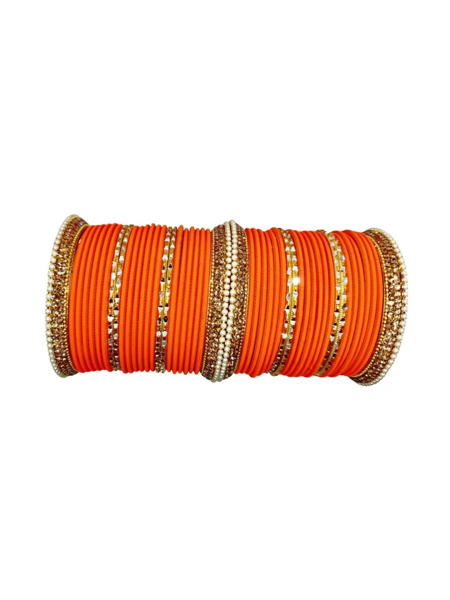 Orange Bridal Bangle Set