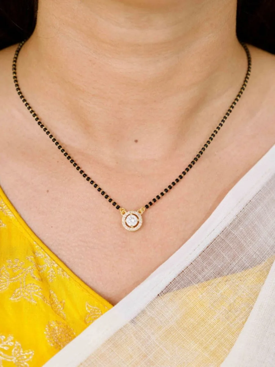 Black Beaded CZ Mangalsutra