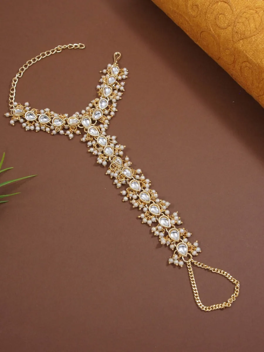 Kundan Pearl Hand Harness