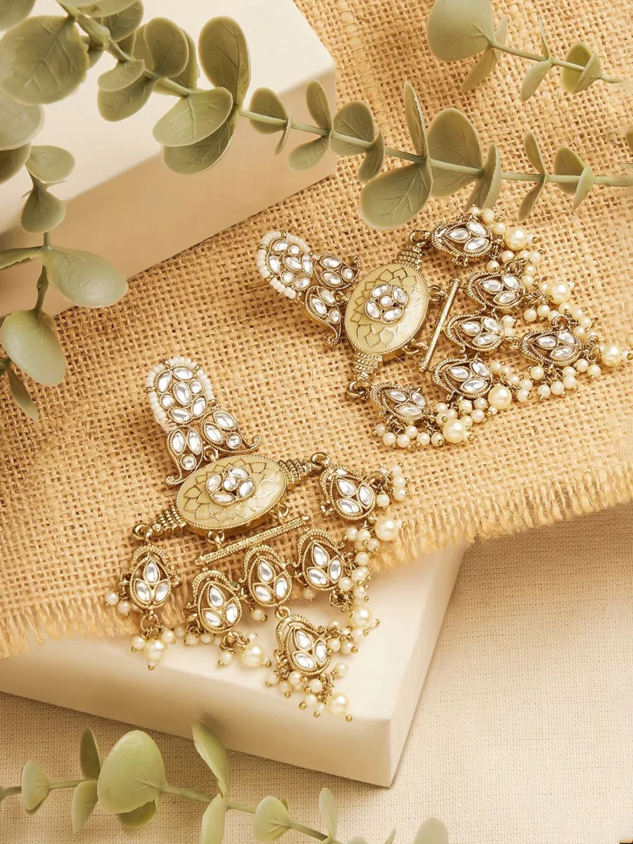 Kundan Pearl Drop Earrings