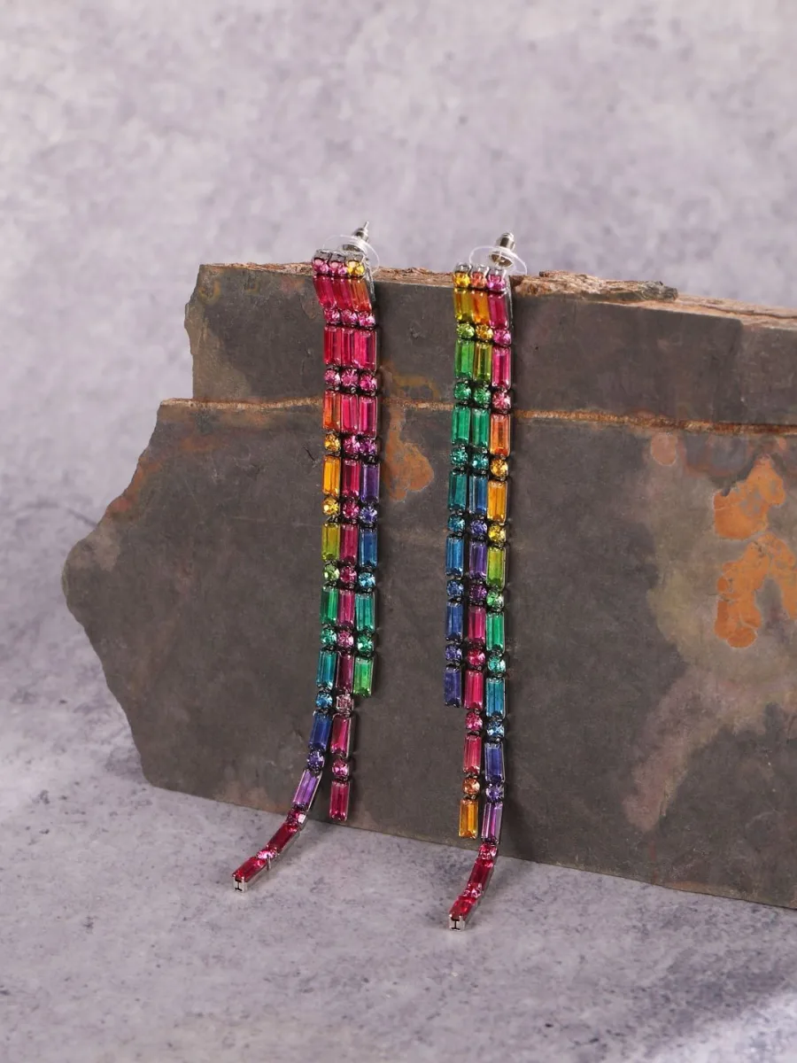 Silver-Plated Drop Earrings