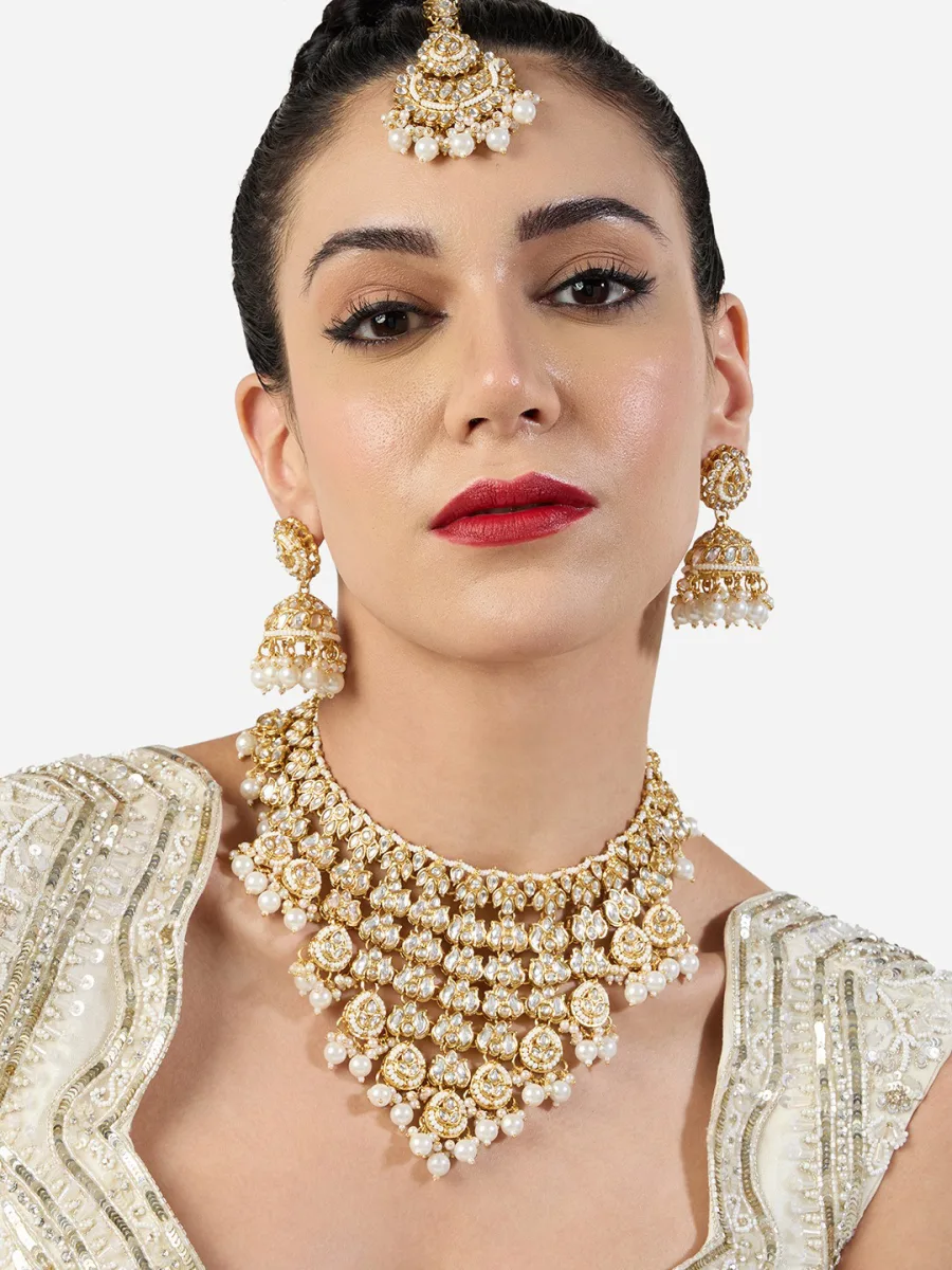 Kundan Pearl Necklace Set