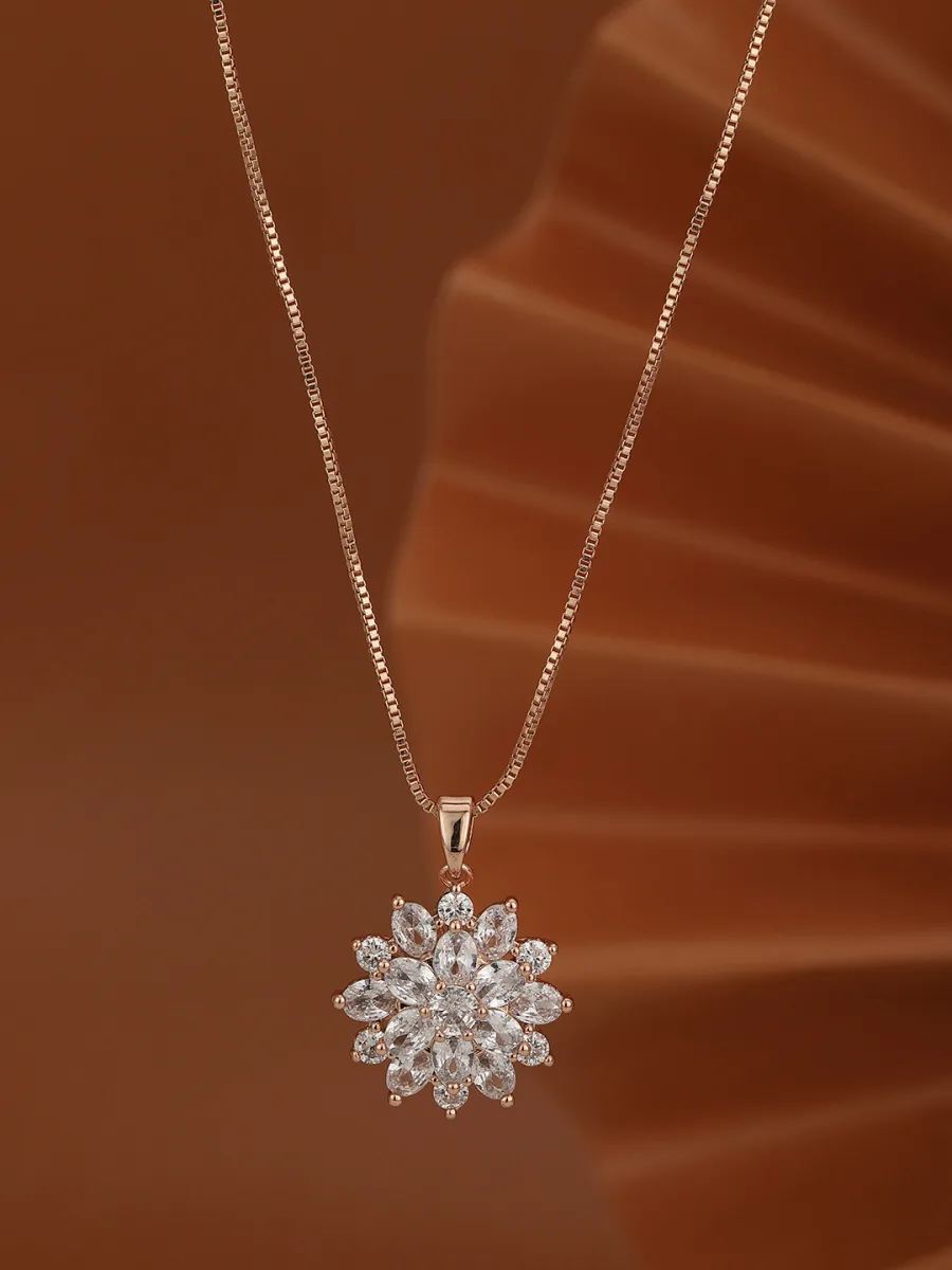 Rose Gold Floral Pendant