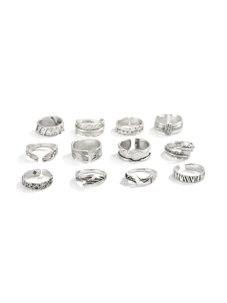 Oxidised Silver Ring Set