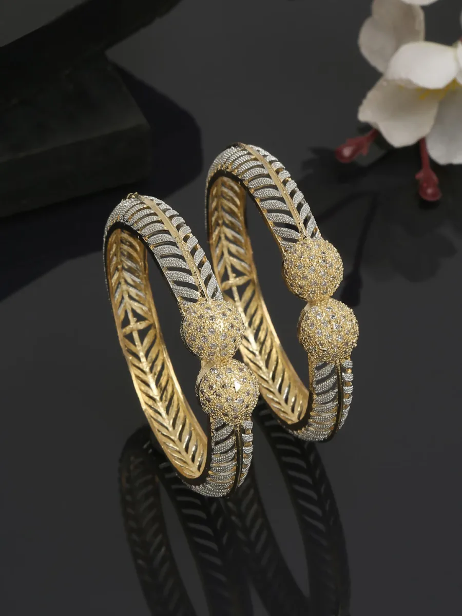 Gold AD Stone Bangle Set