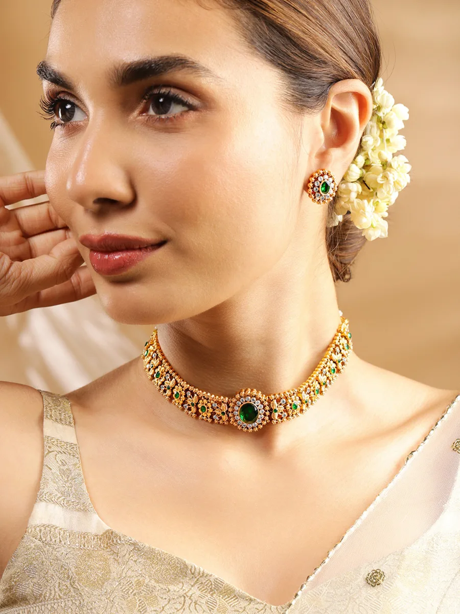 Gold Temple Choker Necklace