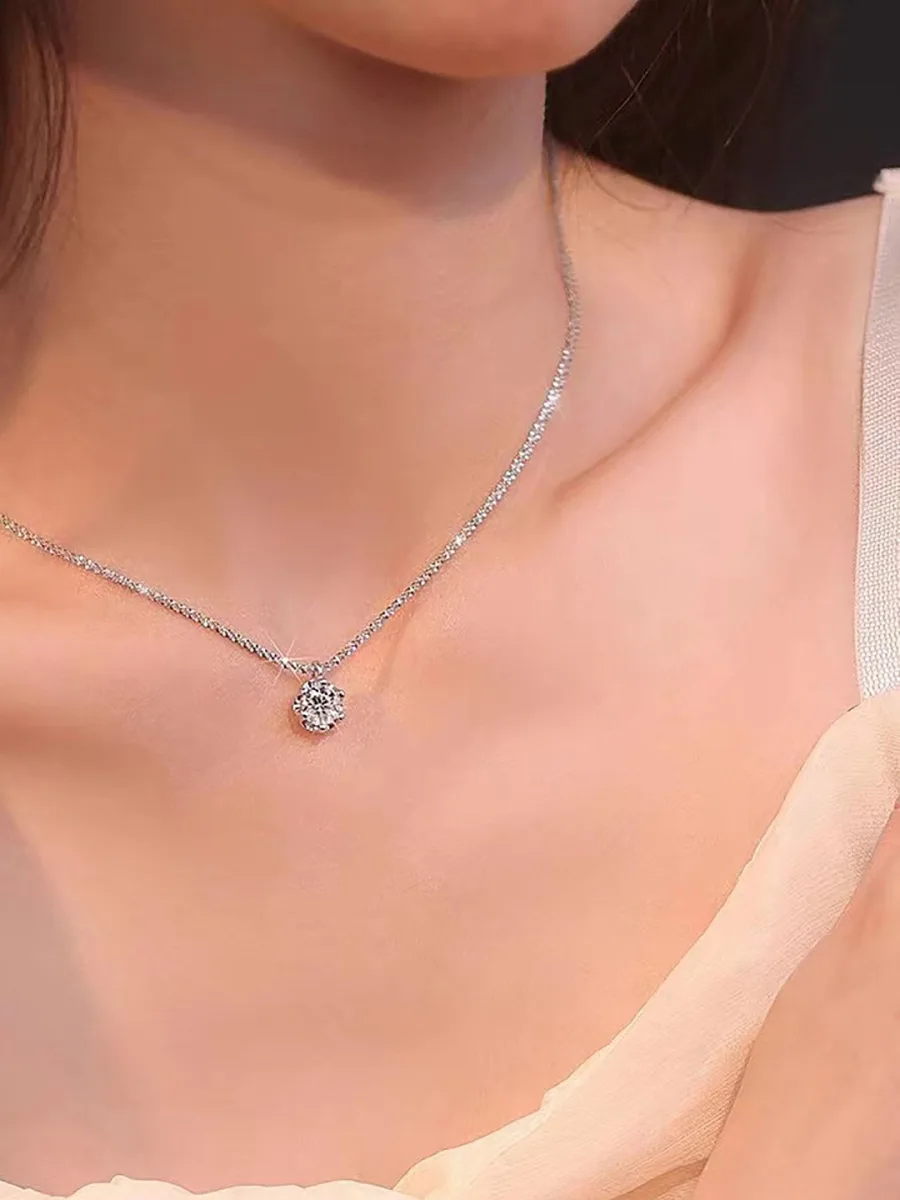 Silver Solitaire Pendant Necklace