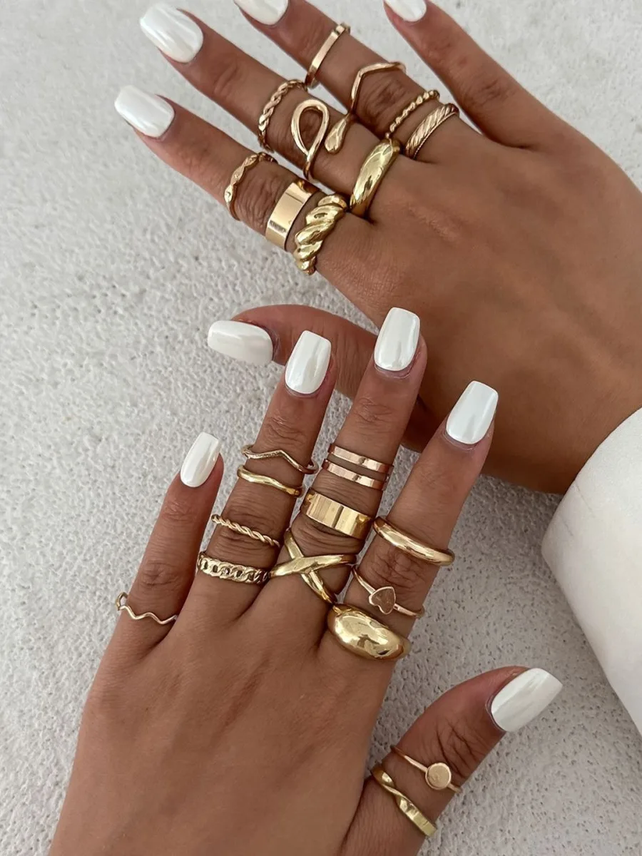 Gold Boho Ring Set
