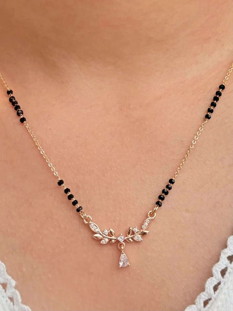 Rose Gold Leaf Mangalsutra
