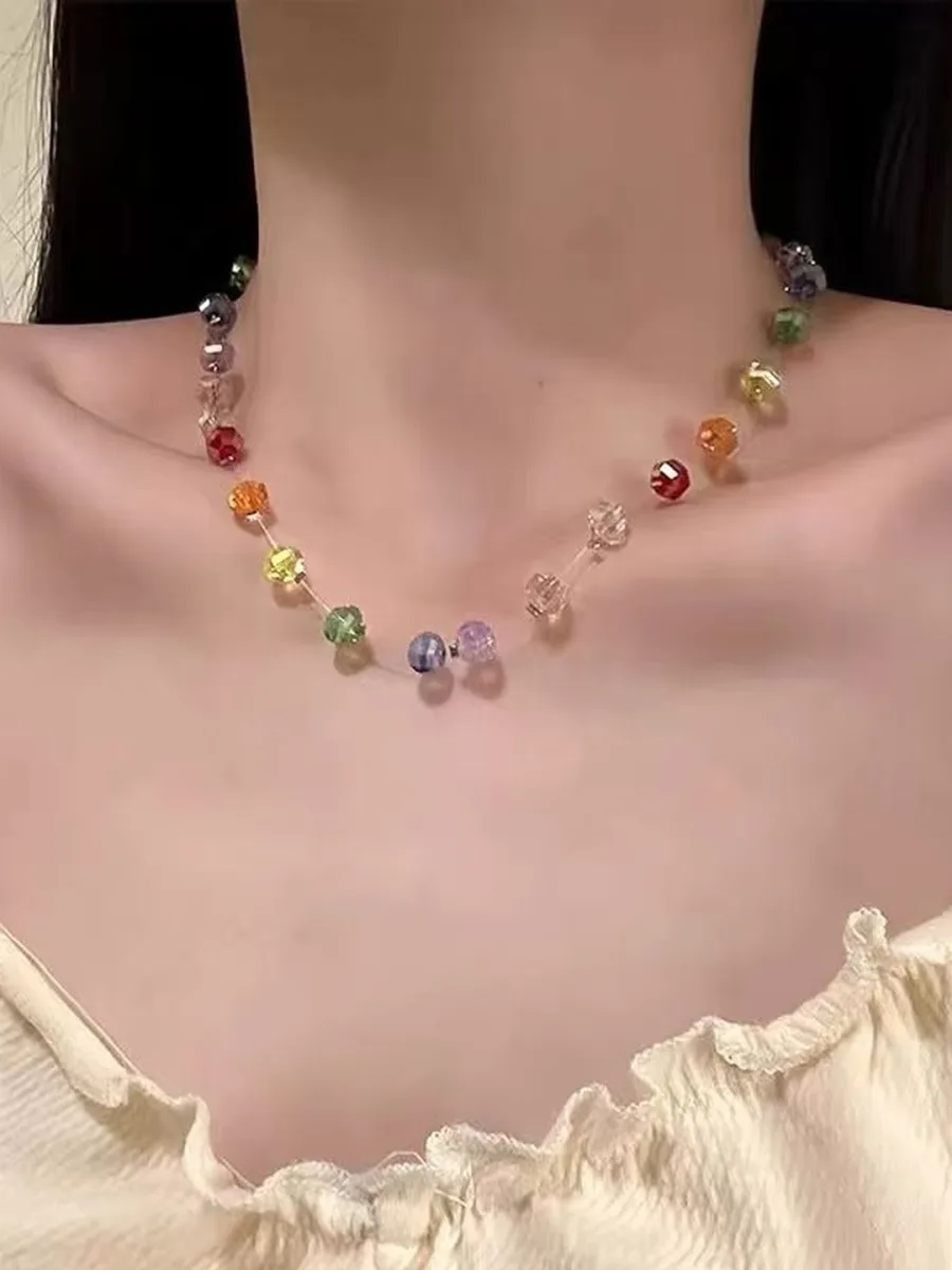 Multicolour Crystal Beaded Necklace