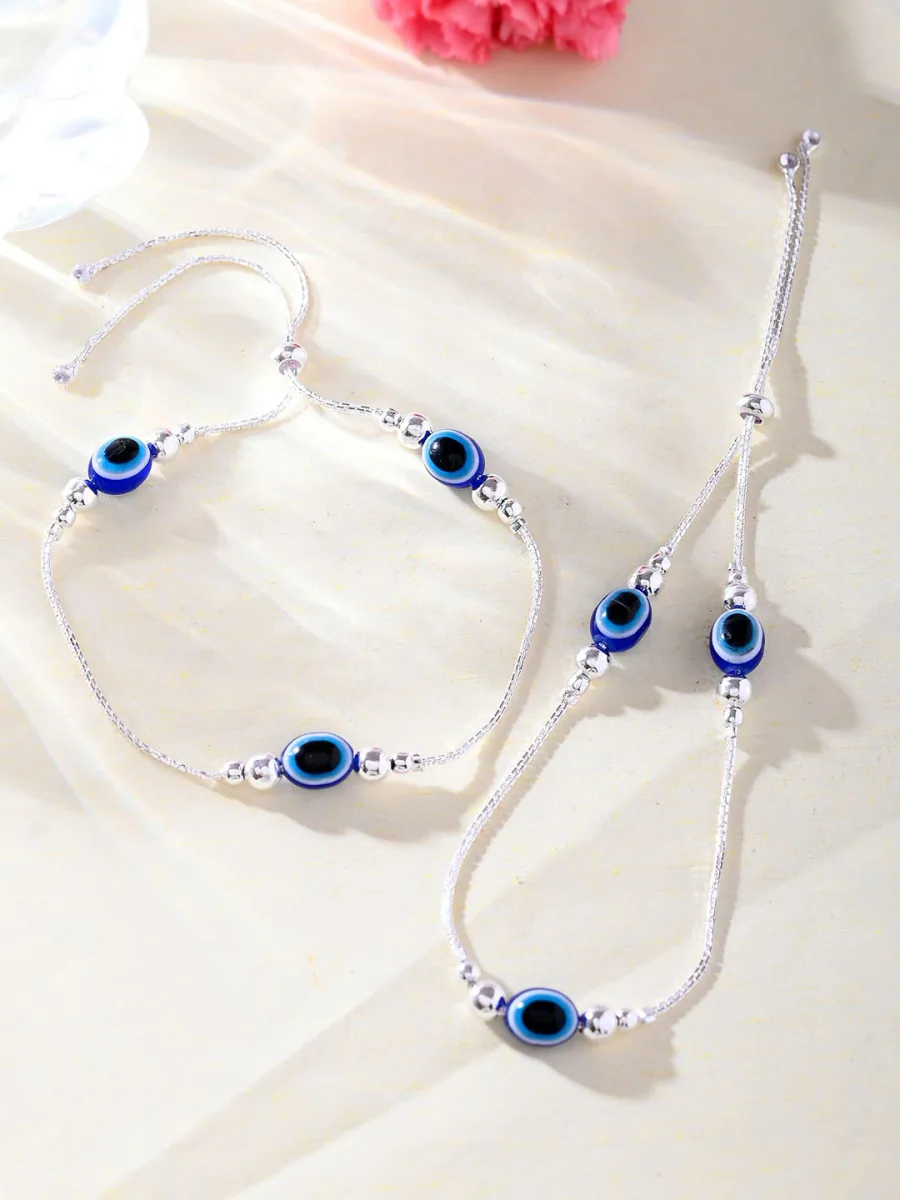Set Of 2 Silver-Plated Anklet