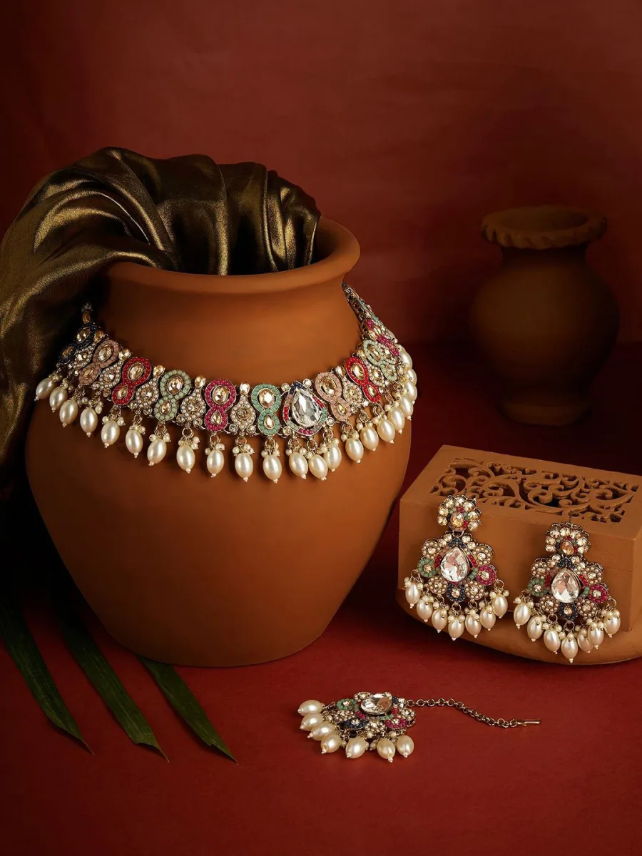 Oxidised Maang Tikka