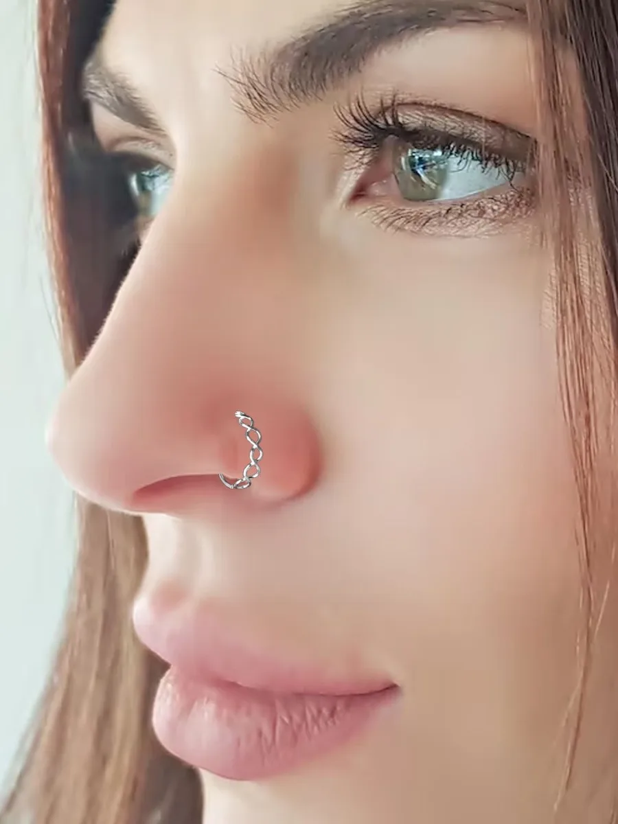Silver Twisted Nose Ring