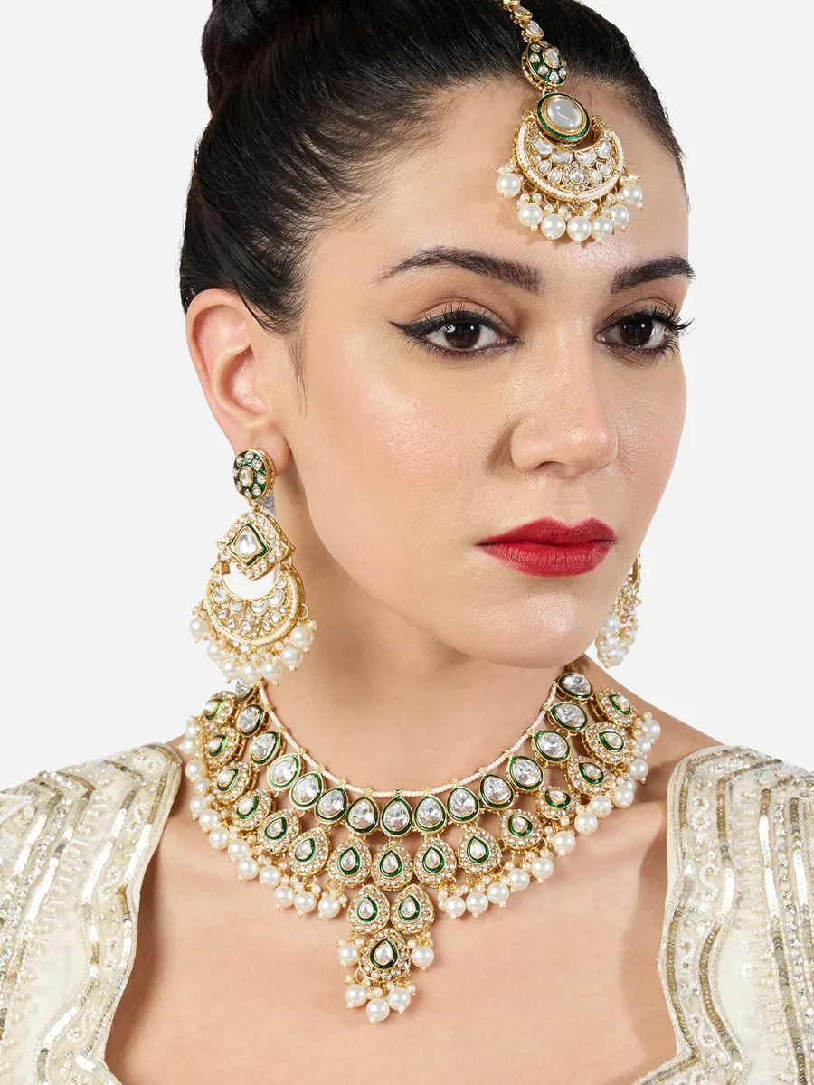 Kundan Pearl Necklace Set