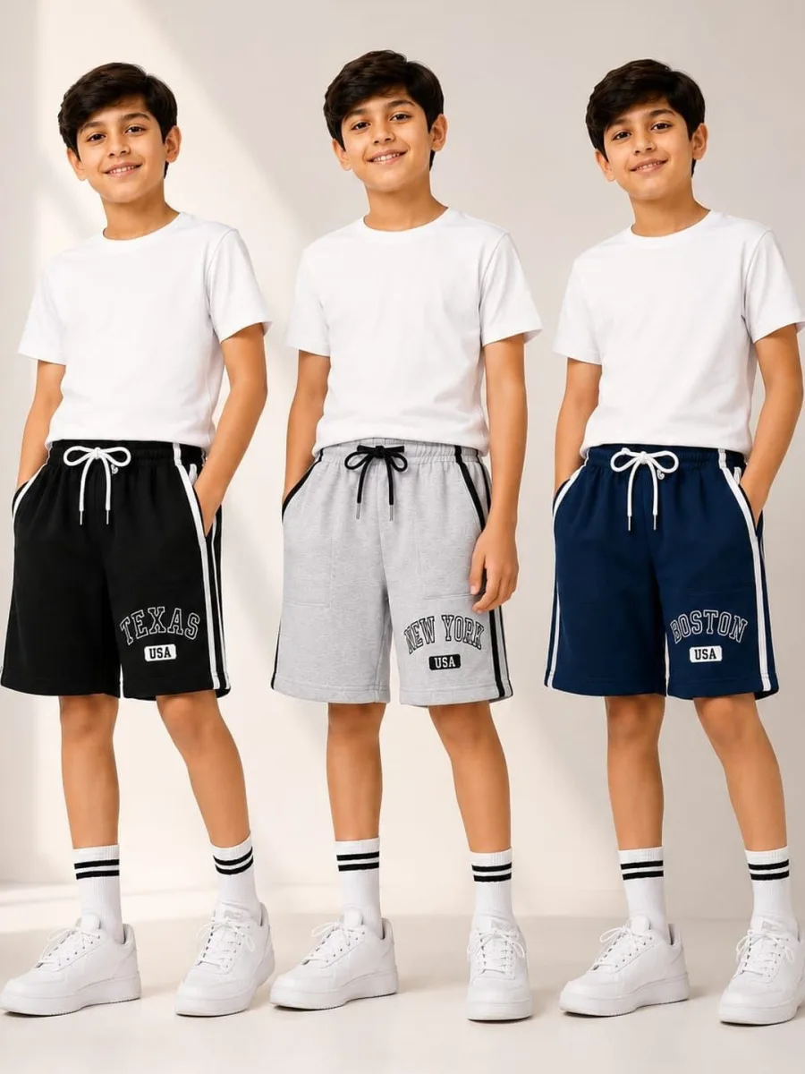 Boys Typography Outdoor Shorts