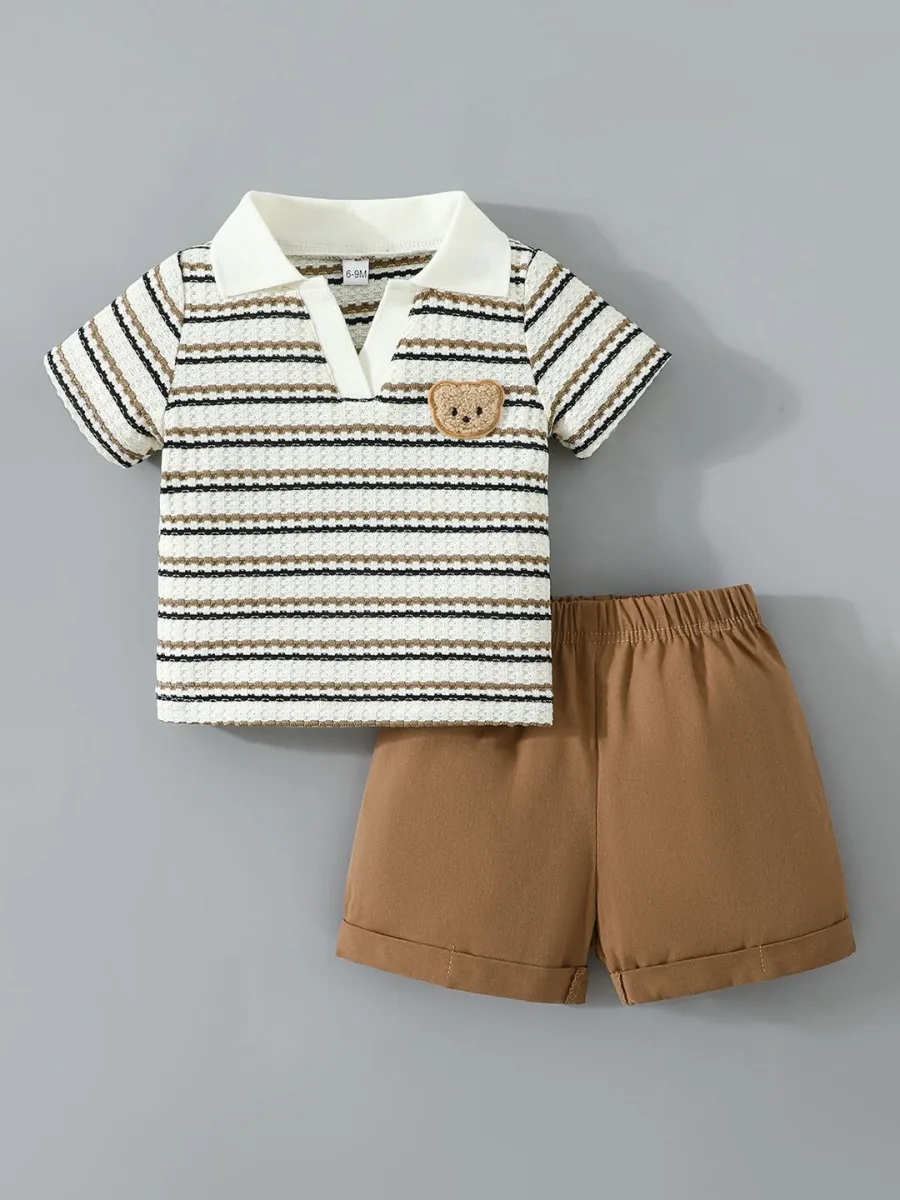 Boys Striped T-shirt with Shorts