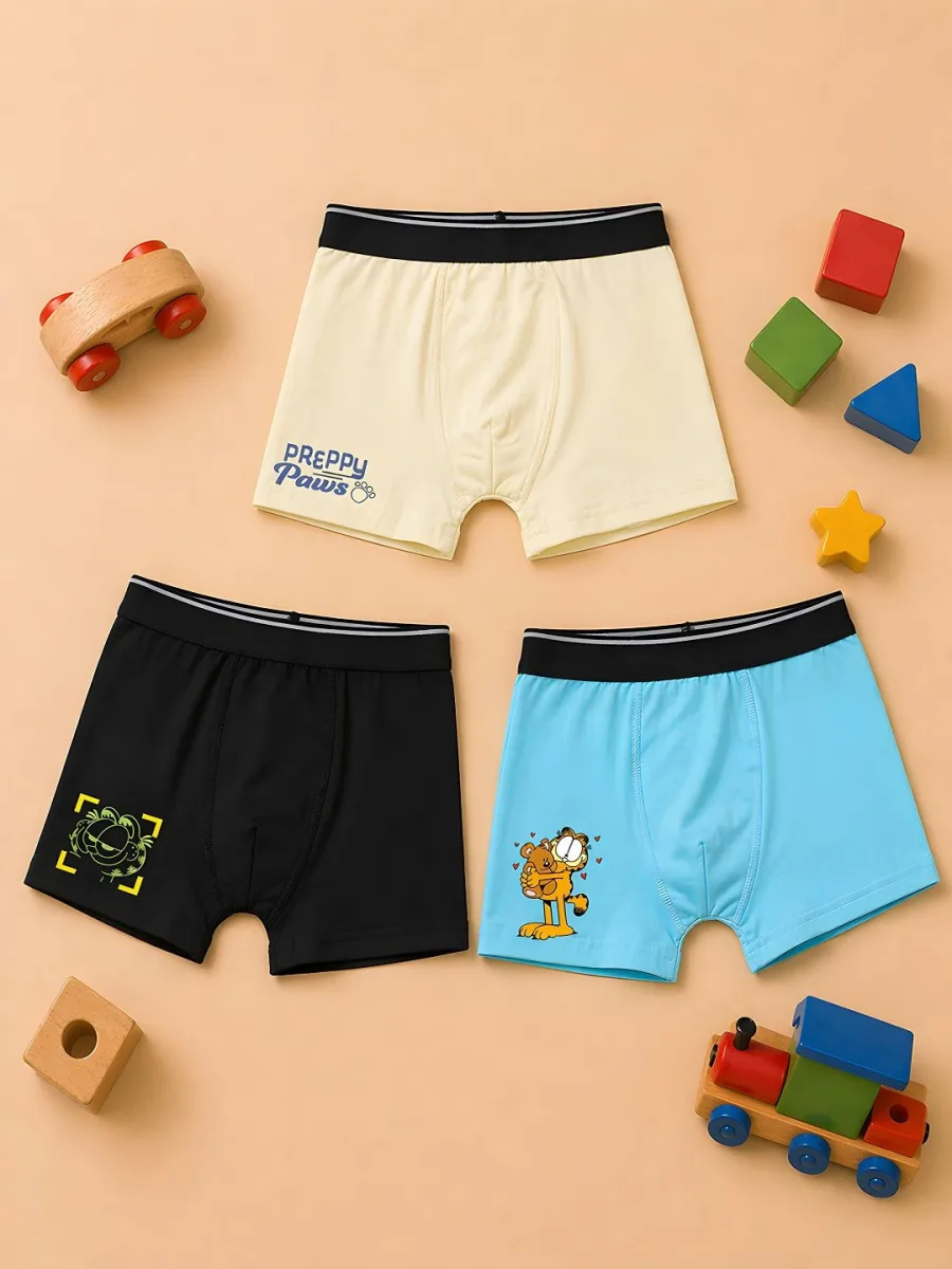 Boys Pack Of 3 Cotton Trunk