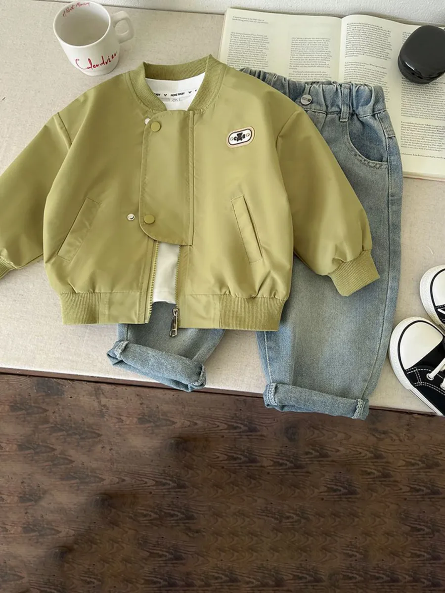 Boys Solid Bomber Jacket