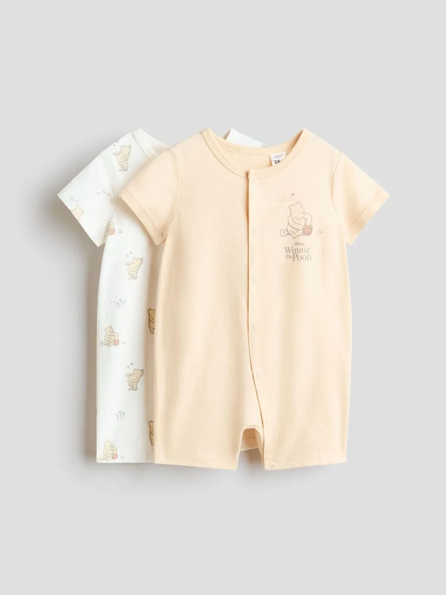 2-Pack Printed Cotton Rompers