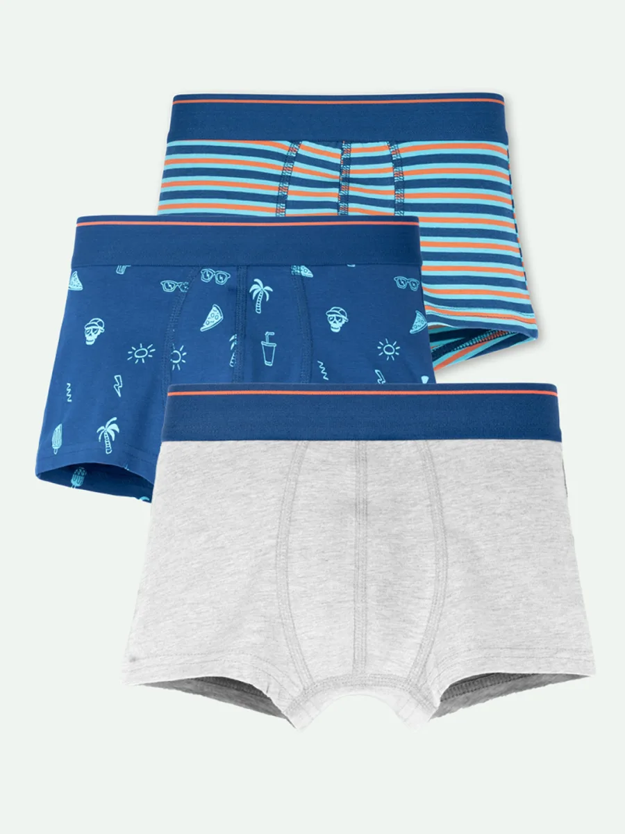 Boys Pack of 3 Assorted Trunk