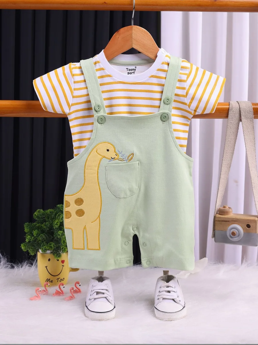 Straight Leg Short Dungarees