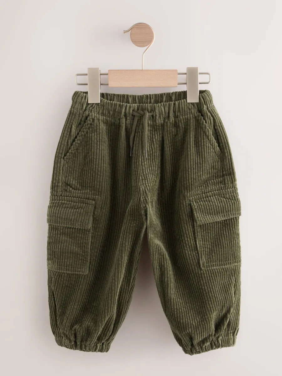 Boys Corduroy Cargo Trousers
