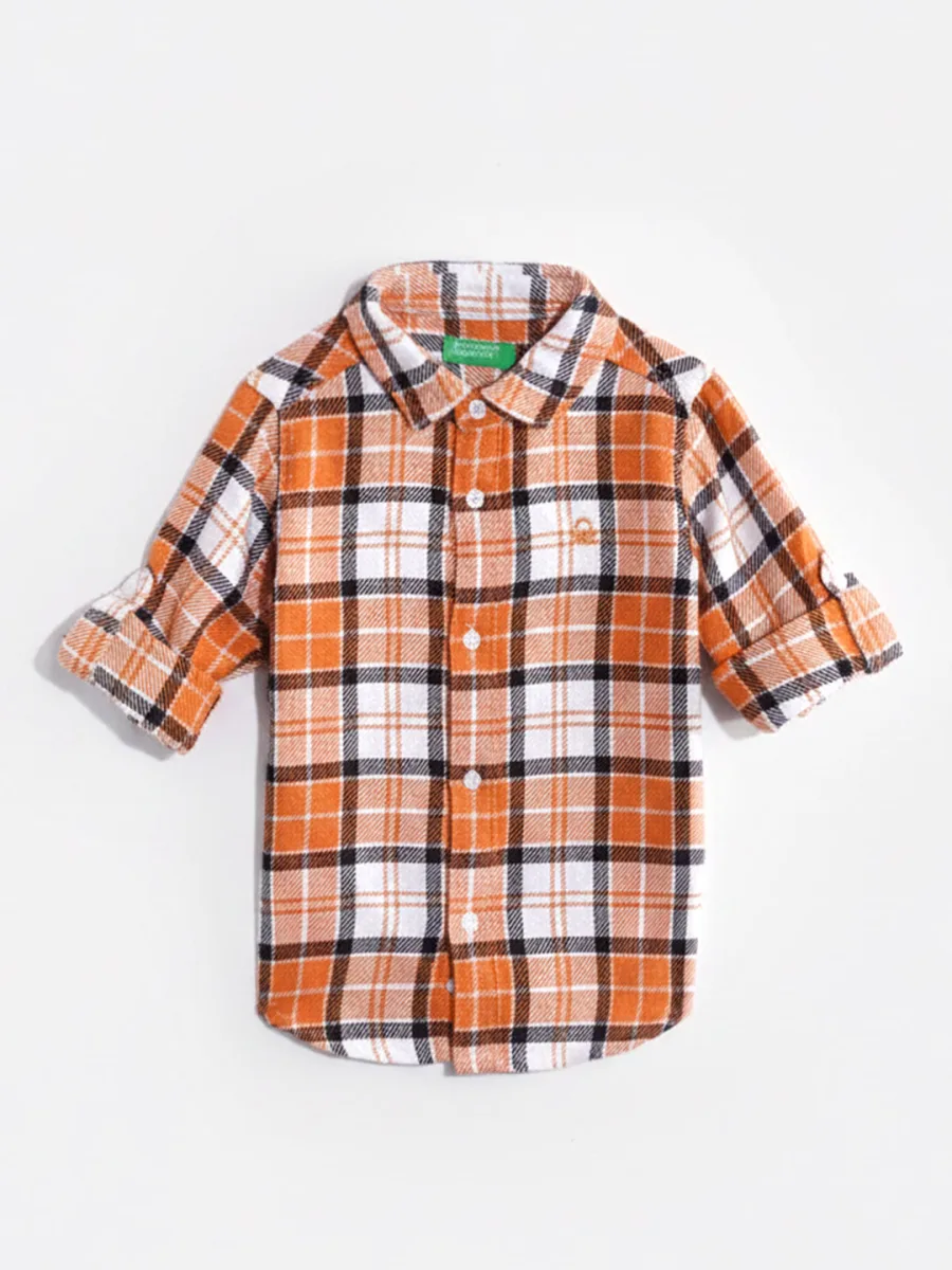 Boys Tartan Checks Twill Shirt