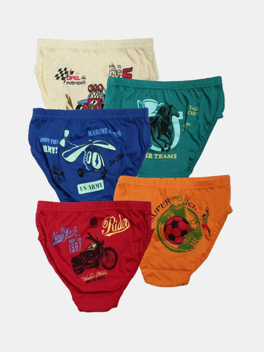 Pack Of 5 Boys Printed Briefs