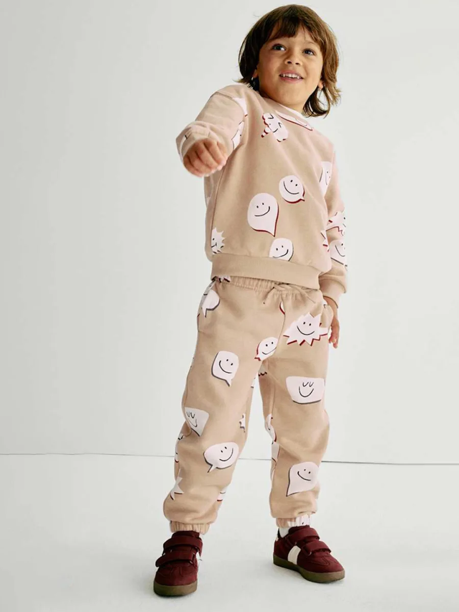 Boys Printed Mid-Rise Joggers
