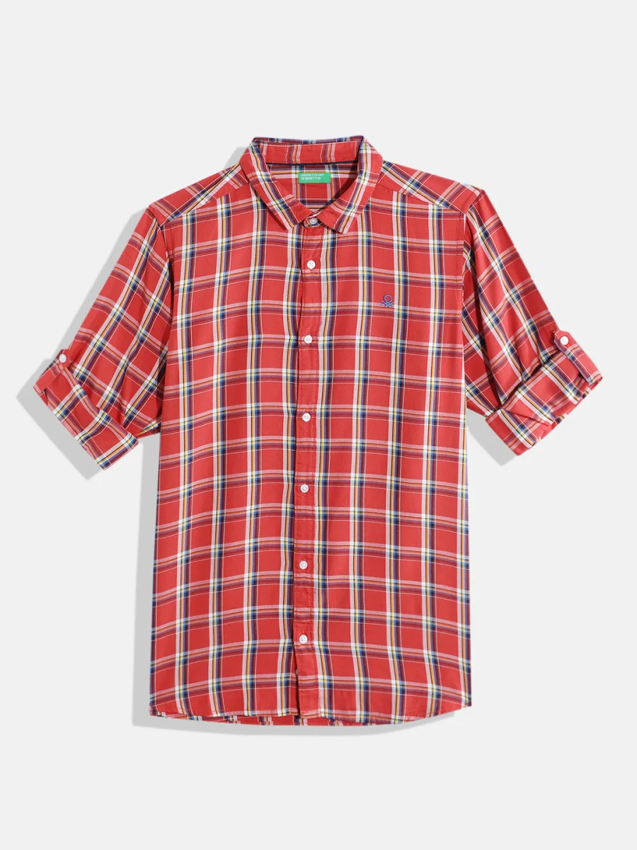 Boys Twill Weave Checked Shirt