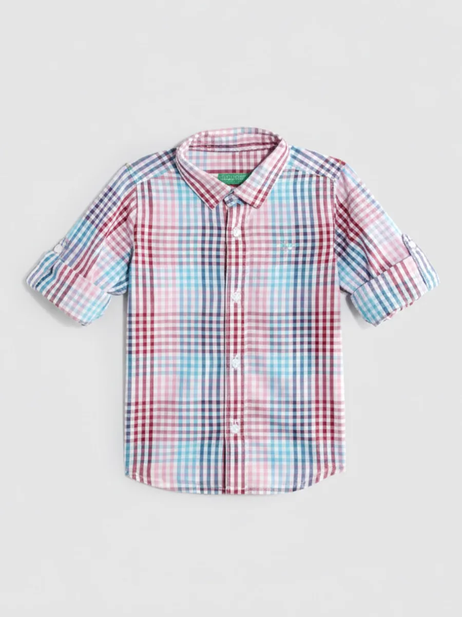 Boys Gingham Cotton Shirt