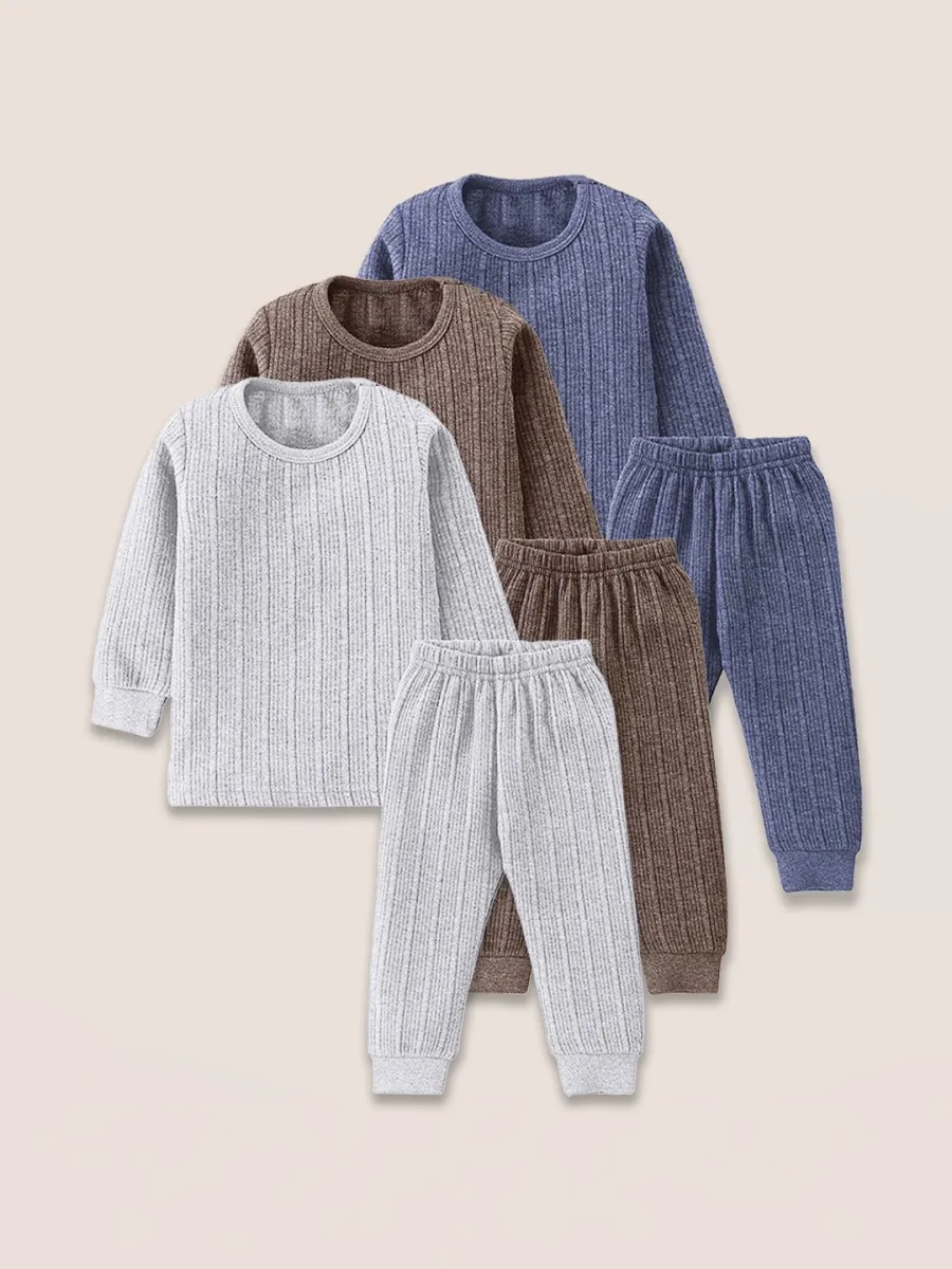 3 Pcs Round Neck Thermal Set