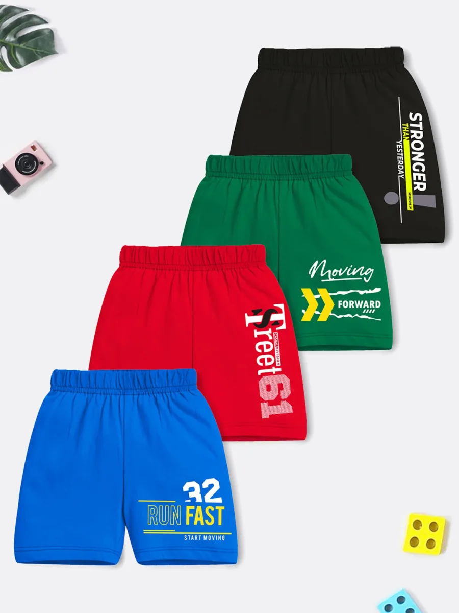 Boys Pack Of 4 Sports Shorts
