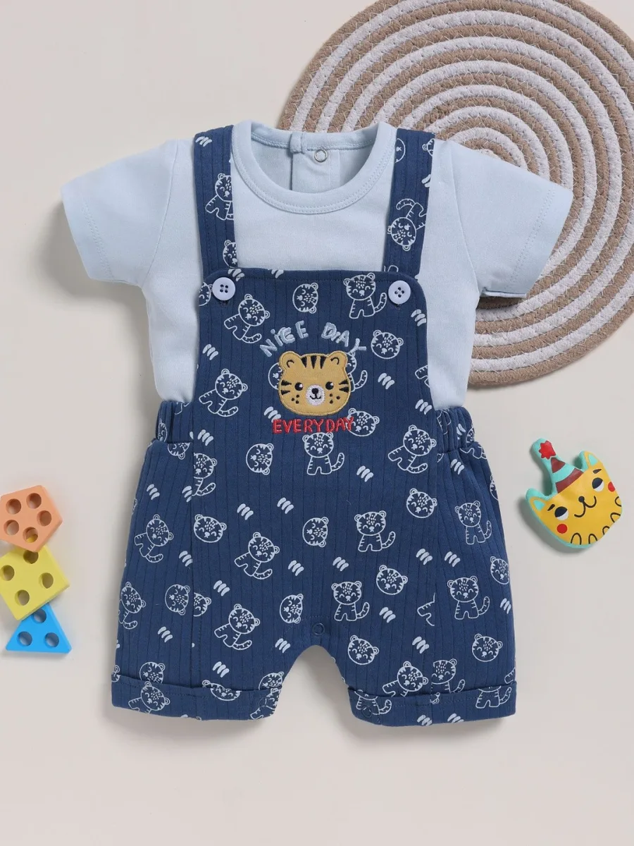 Boys Cotton Dungaree & T-Shirt