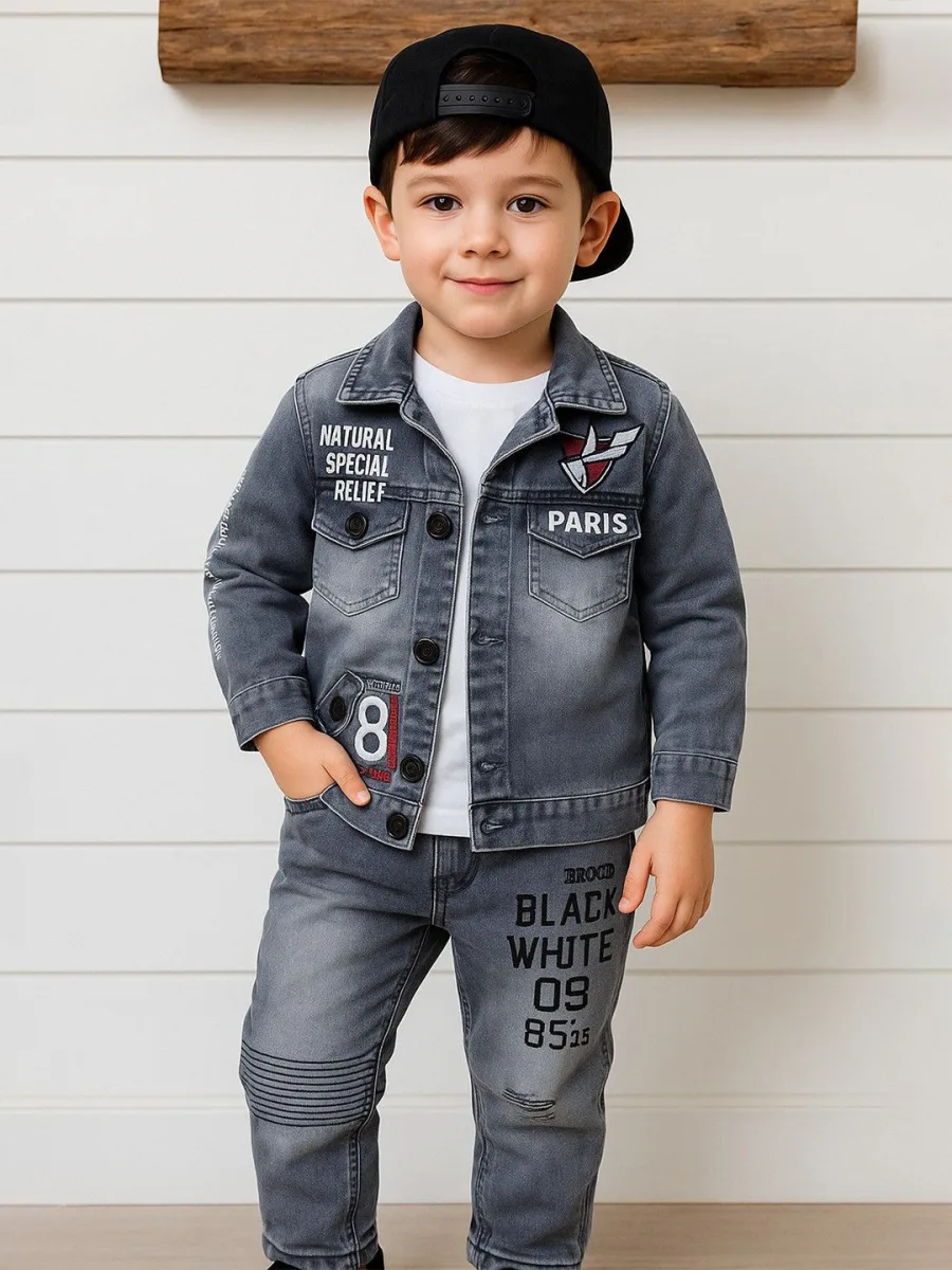 Boys Denim Jacket With Trouser