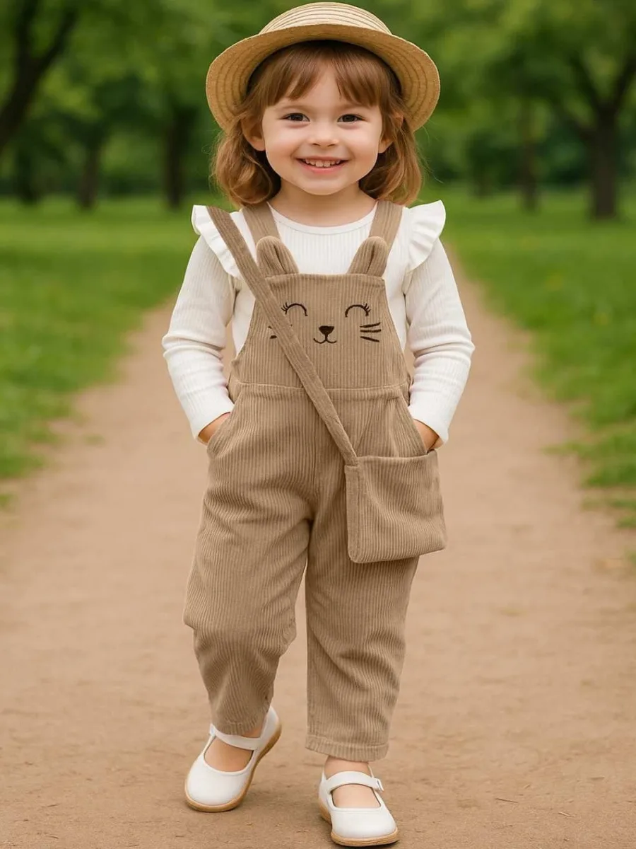 Girls Top with Dungarees
