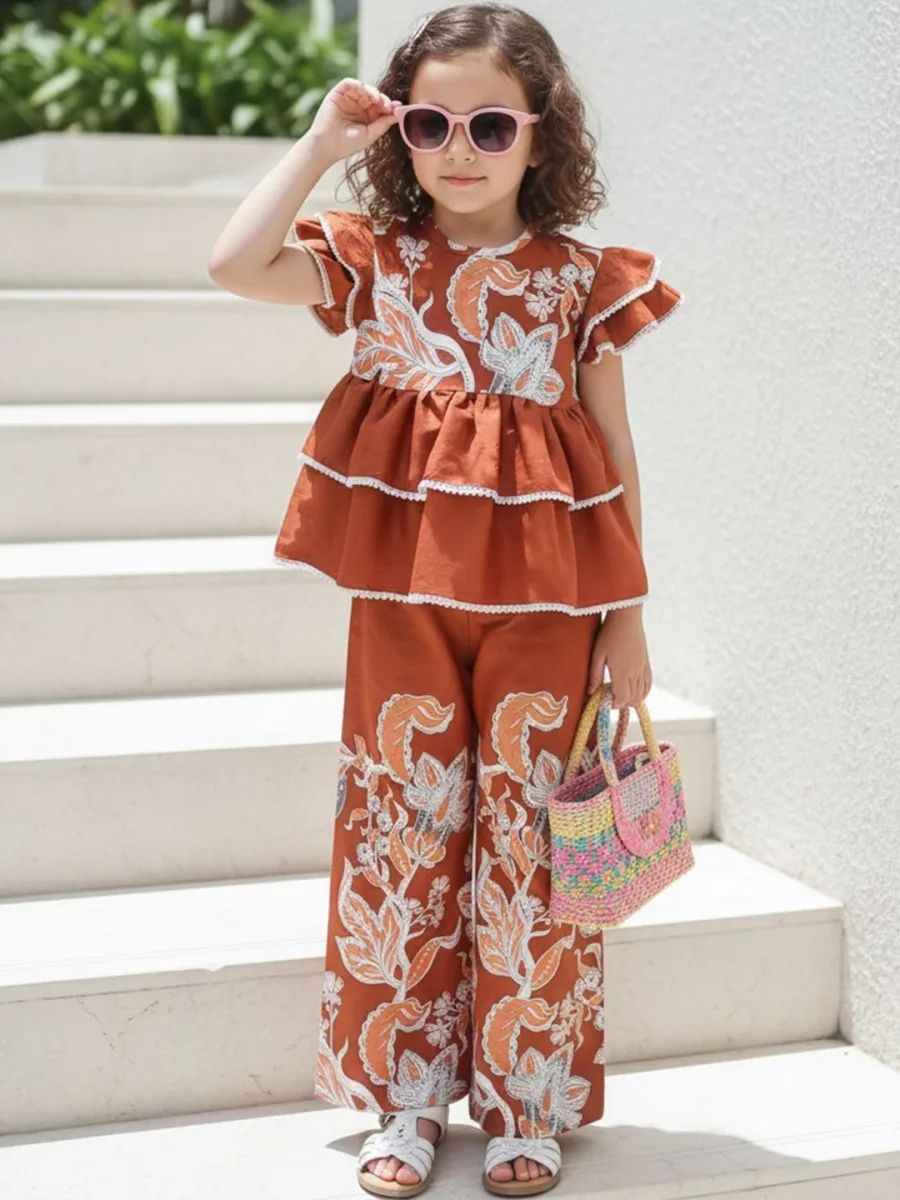 Girls Printed Top with Palazzos