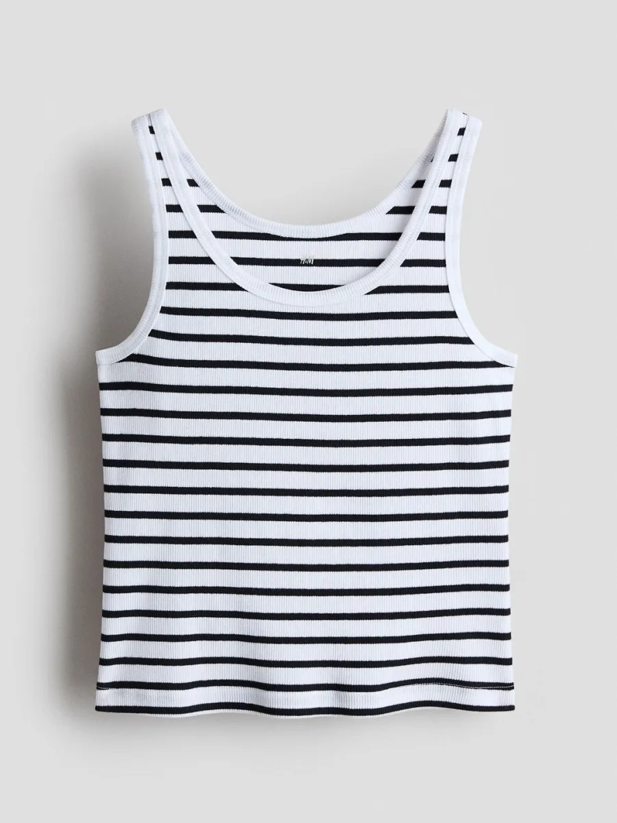 Ribbed cotton vest top