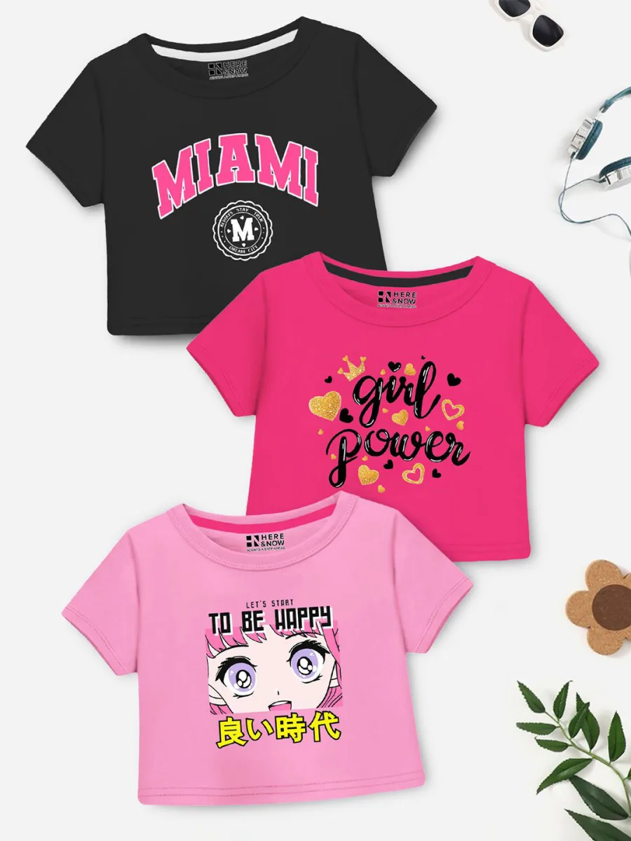 Girls pack of 3 Graphic Top