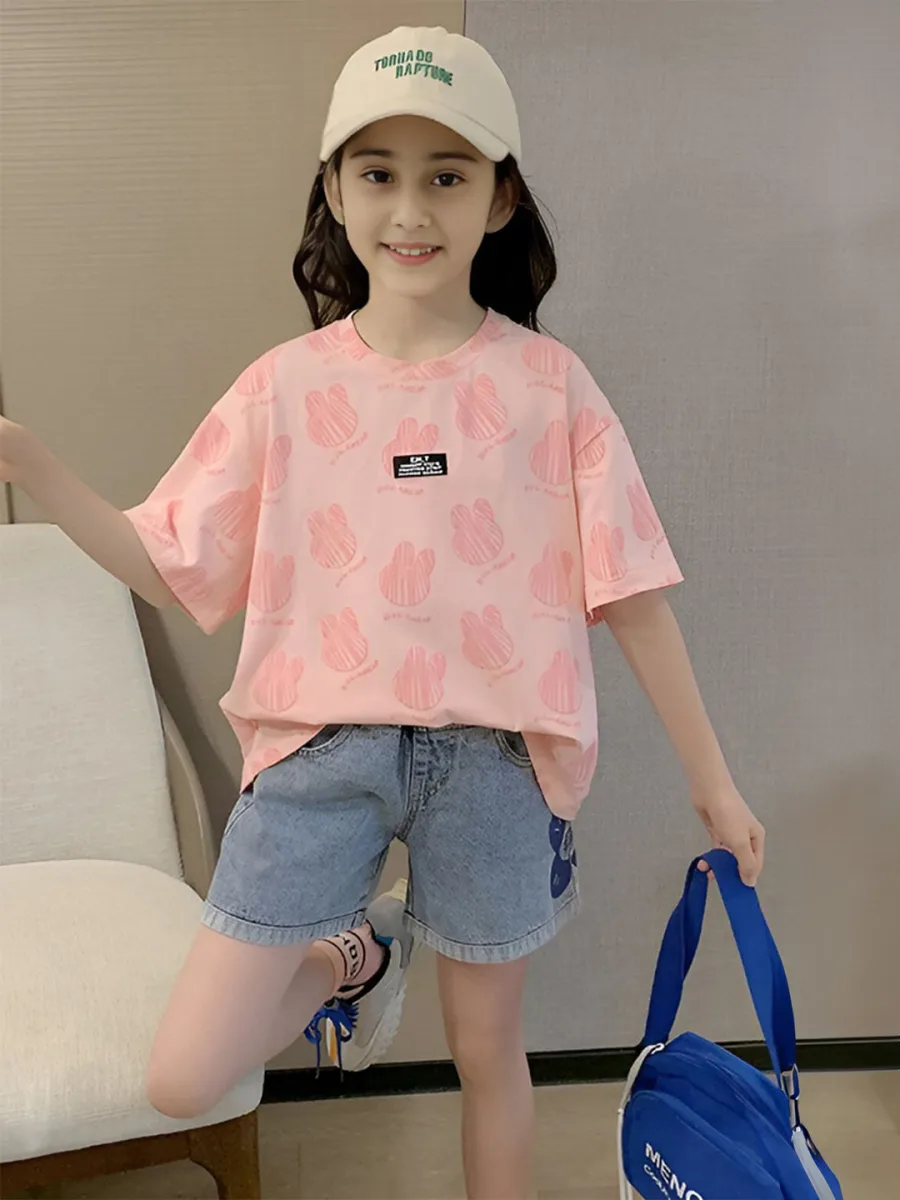 Girls Round Neck T-shirt