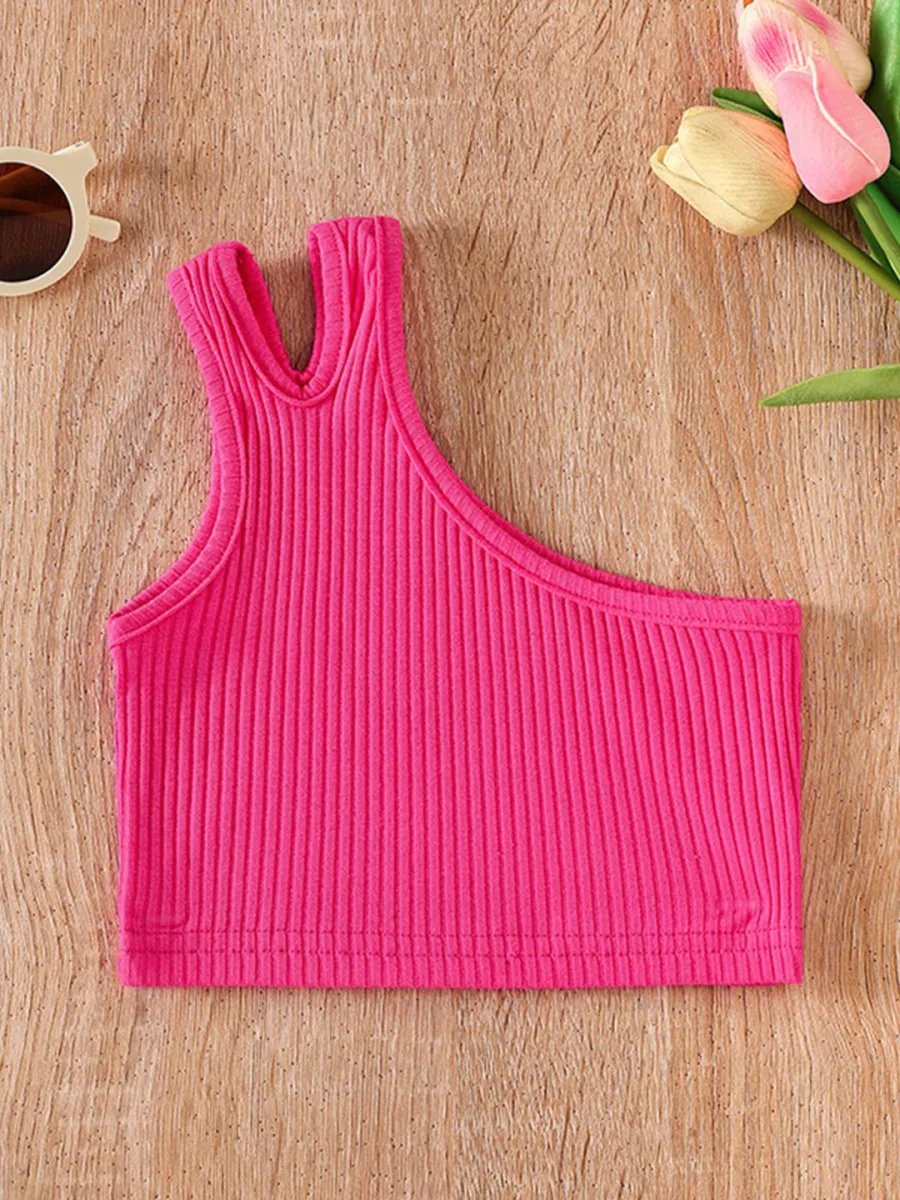 Ribbed One Shoulder Crop Top