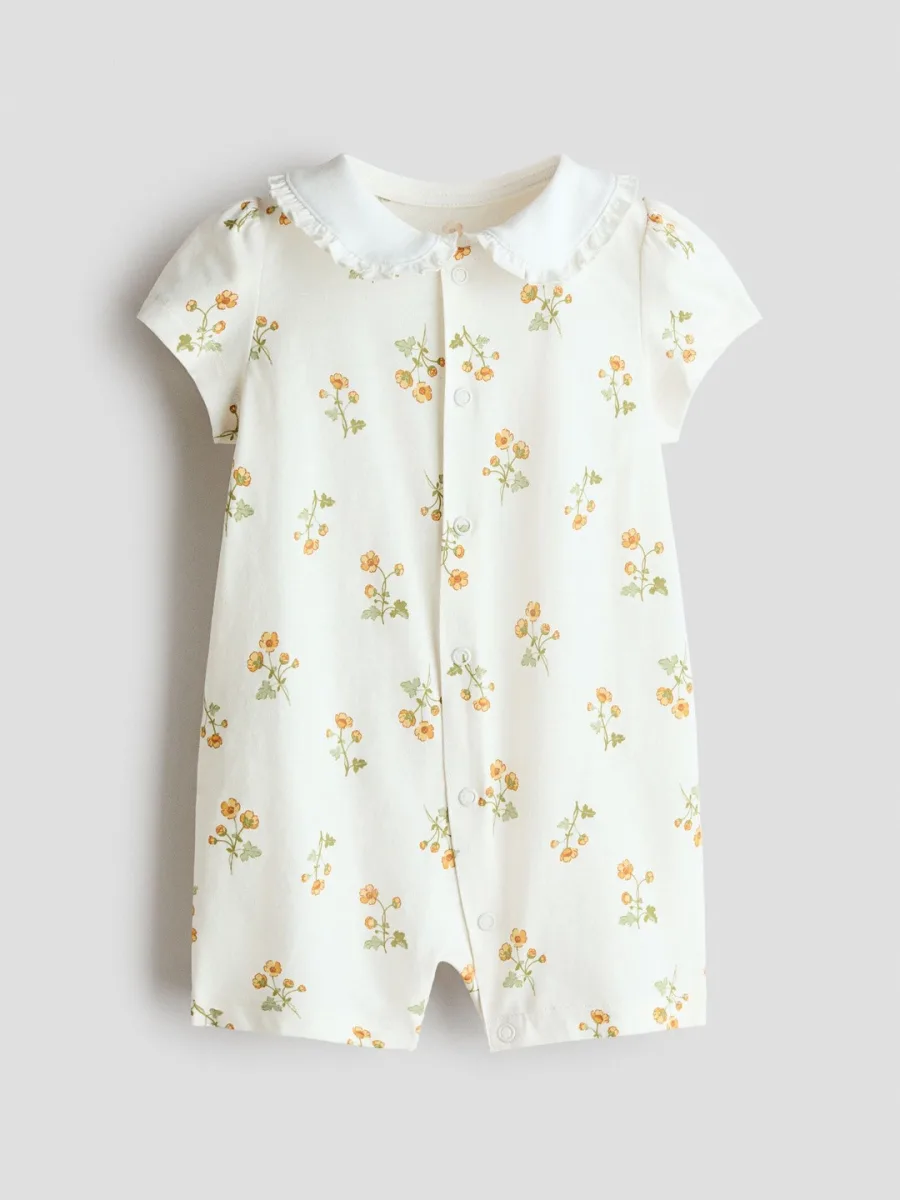 Collared Cotton Rompers