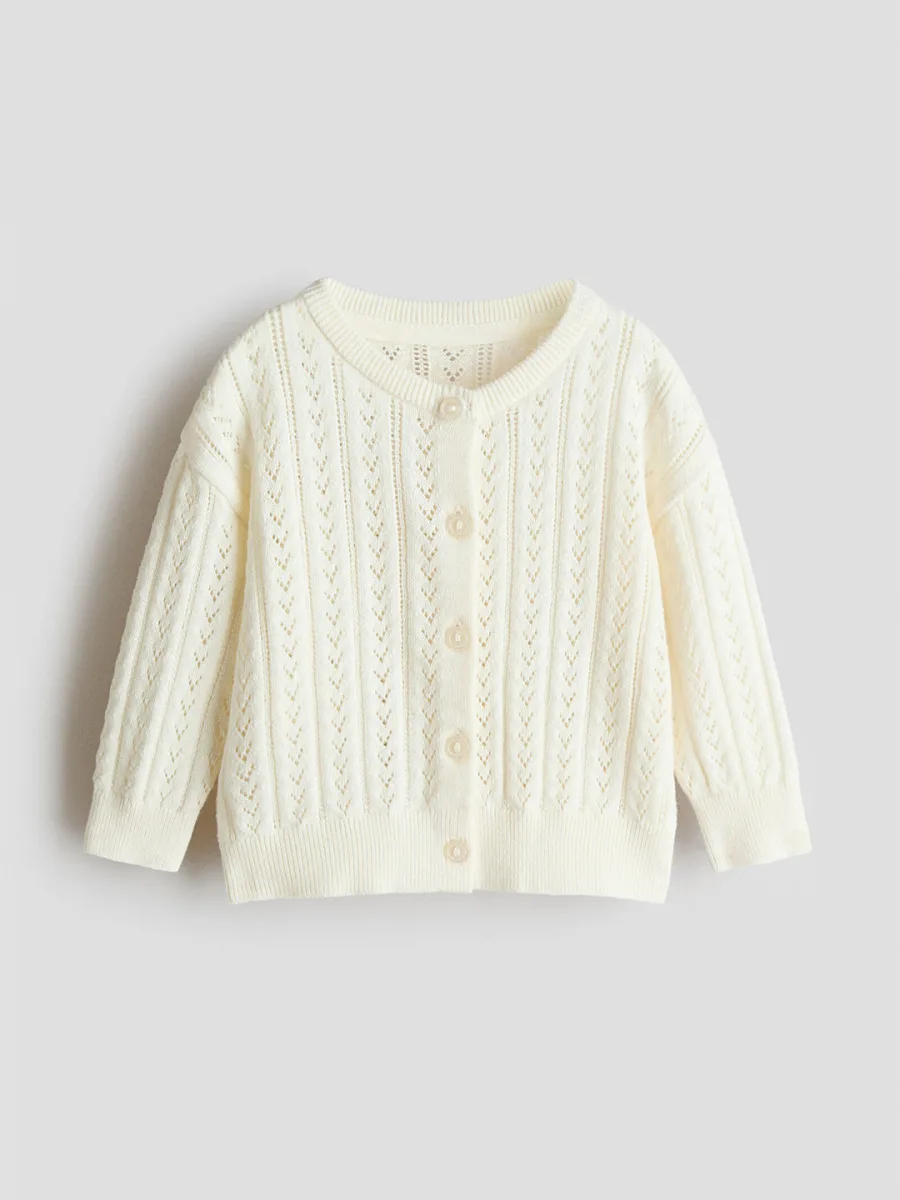 Pattern-Knitted Cardigan