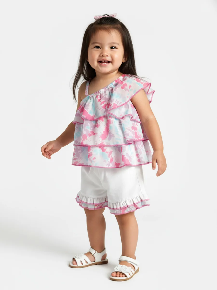 Girls Printed Top with Shorts